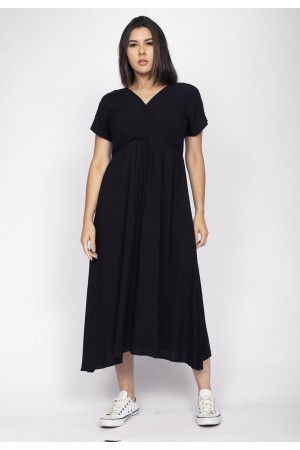 Vestido Midi Plano Preto