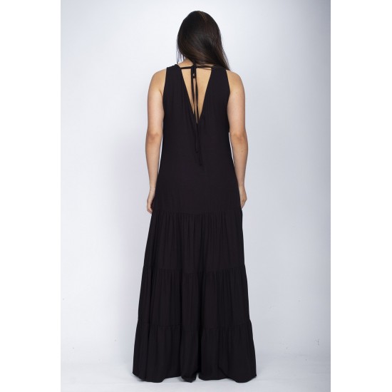 Vestido Aurora Longo Viscose Preto