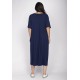 Vestido Ébano Malha Midi Plus Azul Marinho