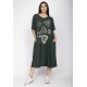 Vestido Ébano Malha Midi Plus Verde Musgo