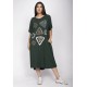 Vestido Ébano Malha Midi Plus Verde Musgo