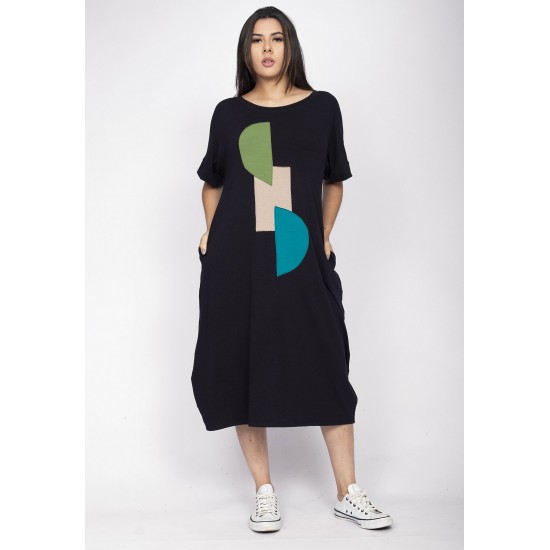 Vestido Amora Malha Midi Plus Preto