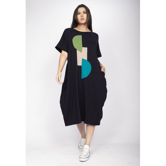 Vestido Amora Malha Midi Plus Preto