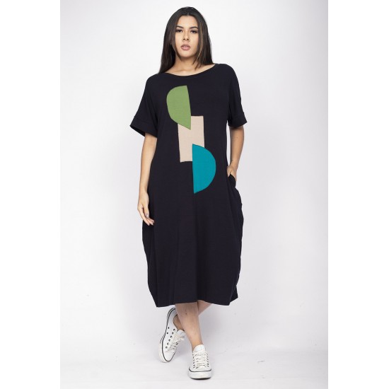 Vestido Amora Malha Midi Plus Preto