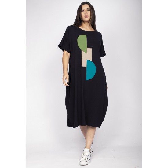 Vestido Amora Malha Midi Plus Preto