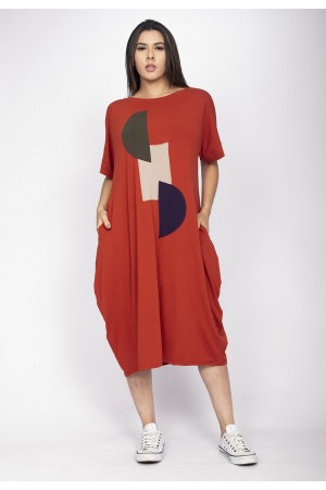 Vestido Amora Malha Midi Plus Vermelho