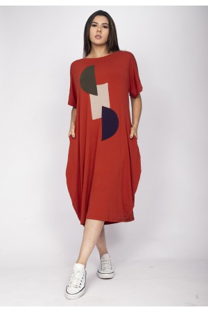 Vestido Amora Malha Midi Plus Vermelho