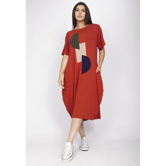 Vestido Amora Malha Midi Plus Bordô