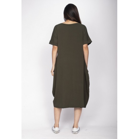 Vestido Amora Malha Midi Plus Verde