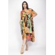Vestido Kaftan Mutum Detalhes nas Costas Estampa Jardim do Verão