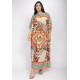 Vestido Kaftan Viscose Longo Estampa Tucano Urbano