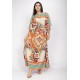 Vestido Kaftan Viscose Longo Estampa Tucano Urbano