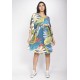 Vestido Curto Caaxixá Viscose com Cordão na Cintura Estampa Brisa Botânica