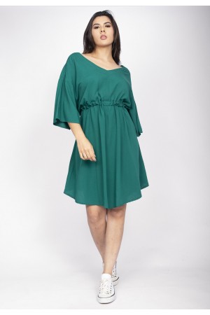 Vestido Curto Caaxixá Viscose com Cordão na Cintura Verde