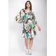 Vestido Curto Caaxixá Viscose com Cordão na Cintura Estampa Encanto Botânico