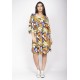 Vestido Curto Caaxixá Viscose com Cordão na Cintura Estampa Cores Vibrantes