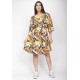 Vestido Curto Caaxixá Viscose com Cordão na Cintura Estampa Cores Vibrantes