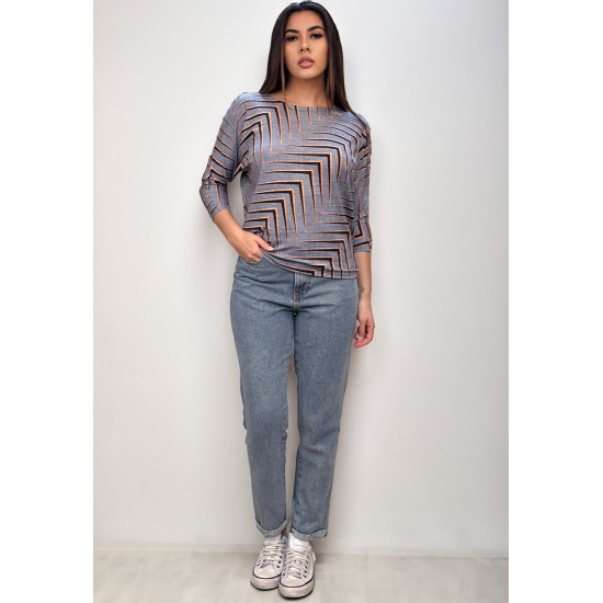 Blusa Morcego Ampla Manga 3/4 Estampa Murici