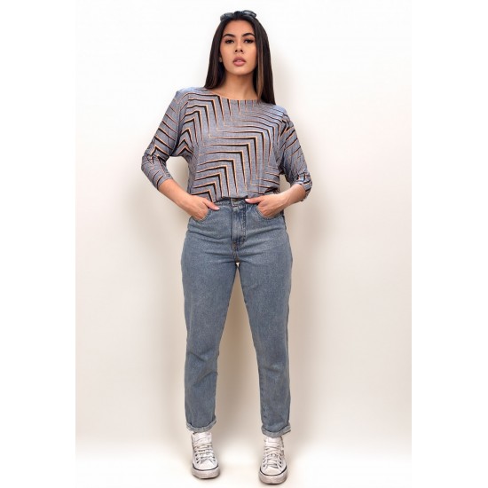 Blusa Morcego Ampla Manga 3/4 Estampa Murici