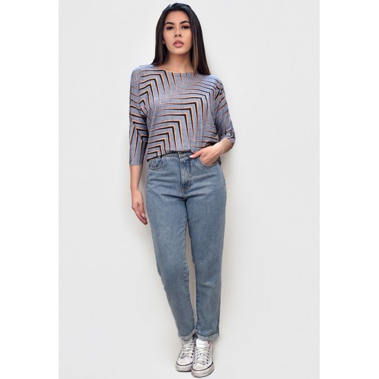 Blusa Morcego Ampla Manga 3/4 Estampa Murici