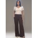 Calça Pantalona Linho com Viscose Marrom
