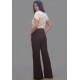 Calça Pantalona Linho com Viscose Marrom