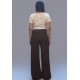Calça Pantalona Linho com Viscose Marrom