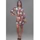 Vestido Curto Viscose Balli Manga Ampla Estampa Floresce