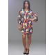 Vestido Curto Viscose Balli Manga Ampla Estampa Floresce