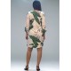 Vestido Curto Viscose Balli Manga Ampla Estampa Folhagem Poética