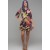 Vestido Curto Viscose Estampa Noite Botânica