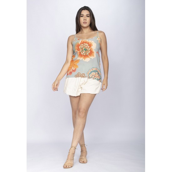 Blusa Regata Niterói Viscose Estampa Tropical Light