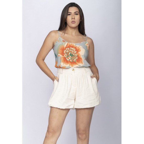 Blusa Regata Niterói Viscose Estampa Tropical Light