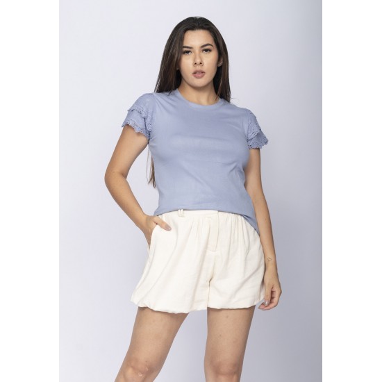 Blusa Baby de Algodão Lavanda