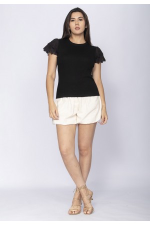 Blusa Baby de Algodão Preta