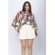 Blusa Poncho Baguari Amplo Estampa Floresce