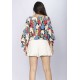 Blusa Poncho Baguari Amplo Estampa Floresce
