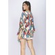 Blusa Poncho Baguari Amplo Estampa Floresce