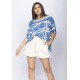 Blusa Ampla Malha Morcego Manga Curta Lagoa Botânica
