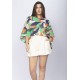 Blusa Poncho Baguari Amplo Estampa Brisa do Mar