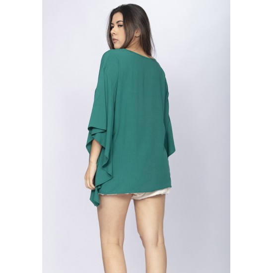 Blusa Poncho Baguari Amplo Verde