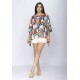 Blusa Poncho Baguari Amplo Estampa Floresce