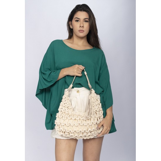 Bolsa Macramê Creme