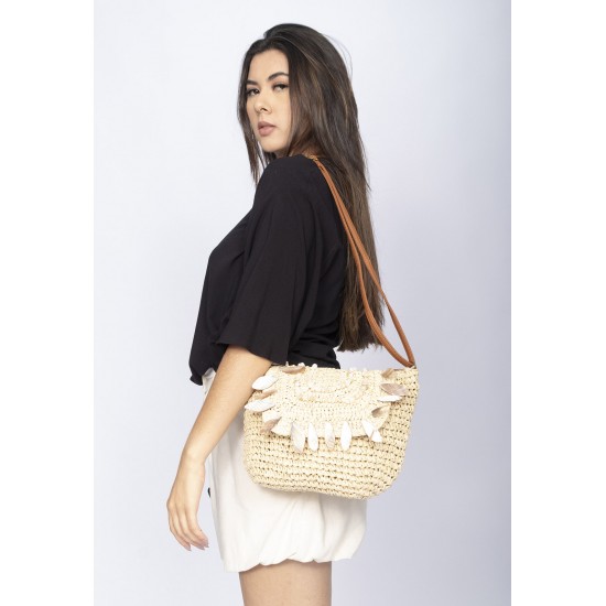 Bolsa Natural Crochê Madreperola