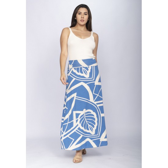 Saia Longa Malha SAZ Estampa Lagoa Botânica