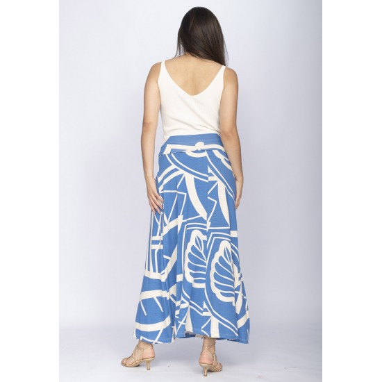 Saia Longa Malha SAZ Estampa Lagoa Botânica