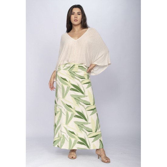 Saia Longa Malha SAZ Estampa Verde Selvagem
