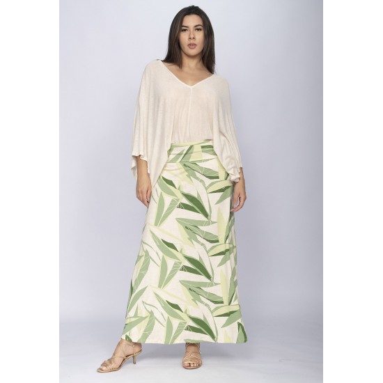 Saia Longa Malha SAZ Estampa Verde Selvagem