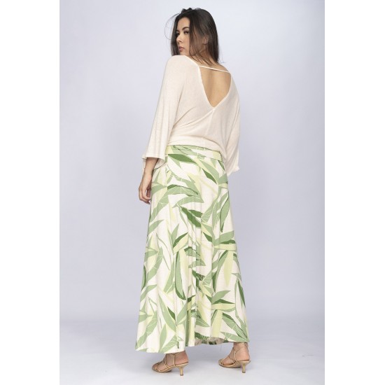 Saia Longa Malha SAZ Estampa Verde Selvagem