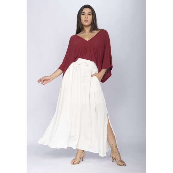 Saia Longa Viscose Branca